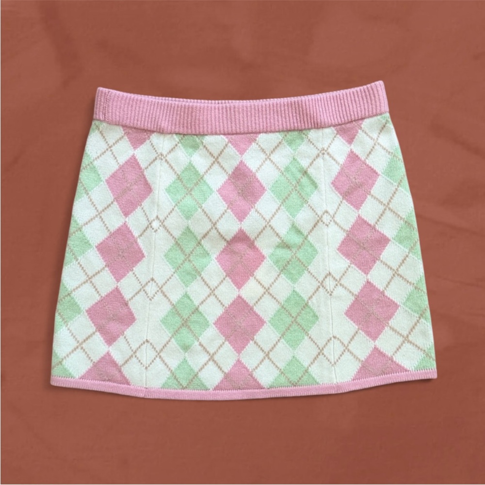 ARGYLE KNIT MINI SKIRT - Picture 4 of 6